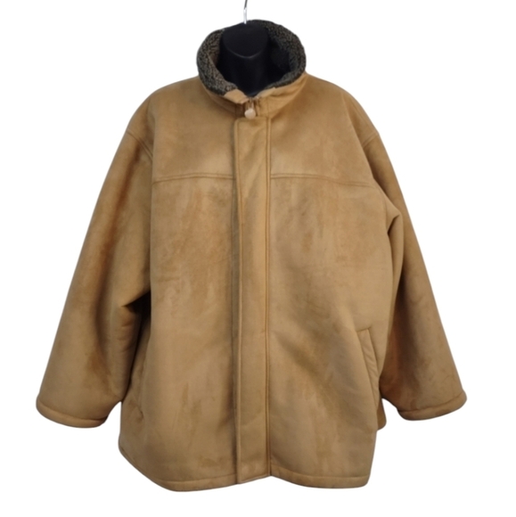 Rainforest Men's Brown Faux Suede Sherpa Lined coat Jacket Size XXL - Picture 1 of 11